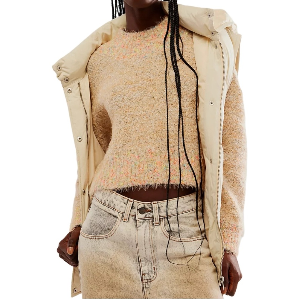 Free People Stardust Pullover Sweater in Scarlet Flame Combo